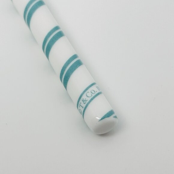 Tiffany Red White Candy Cane Christmas Holiday Ornament with Blue Gift Box Pouch - Picture 4 of 8